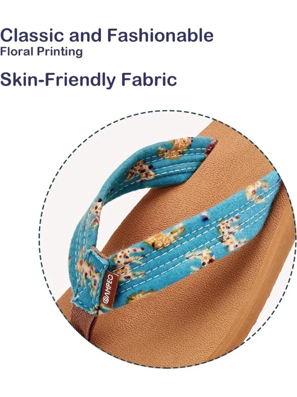 Women's Teal Comfortable Flip Flops Summer Soft Fabric Strap Beach Thong Sandals